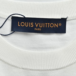 Louis Vuitton Fairisle Geometric Intarsia Knit Short Sleeve T-Shirt Cream view 6