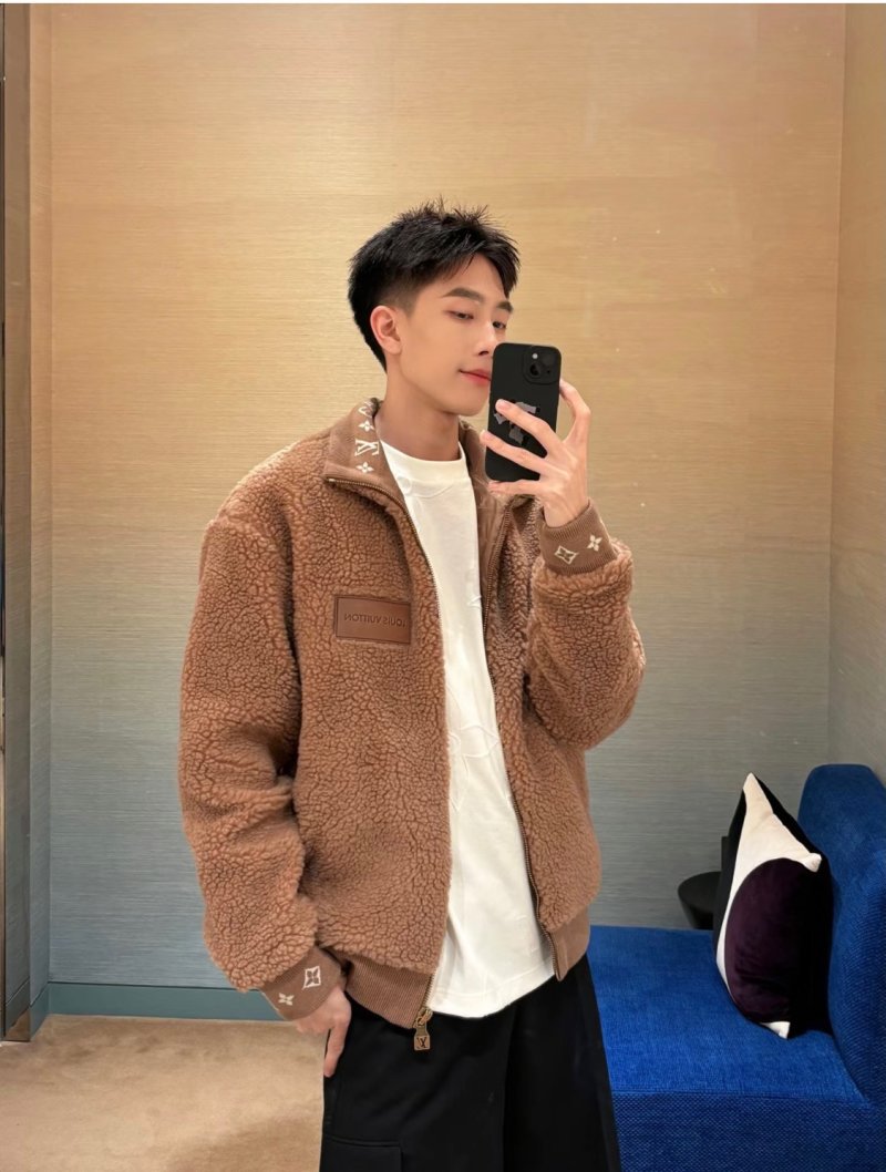 Camel Teddy Fleece Zip Jacket view
