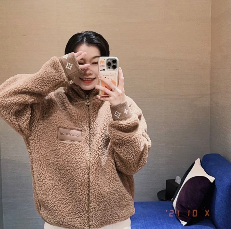 Camel Teddy Fleece Zip Jacket view