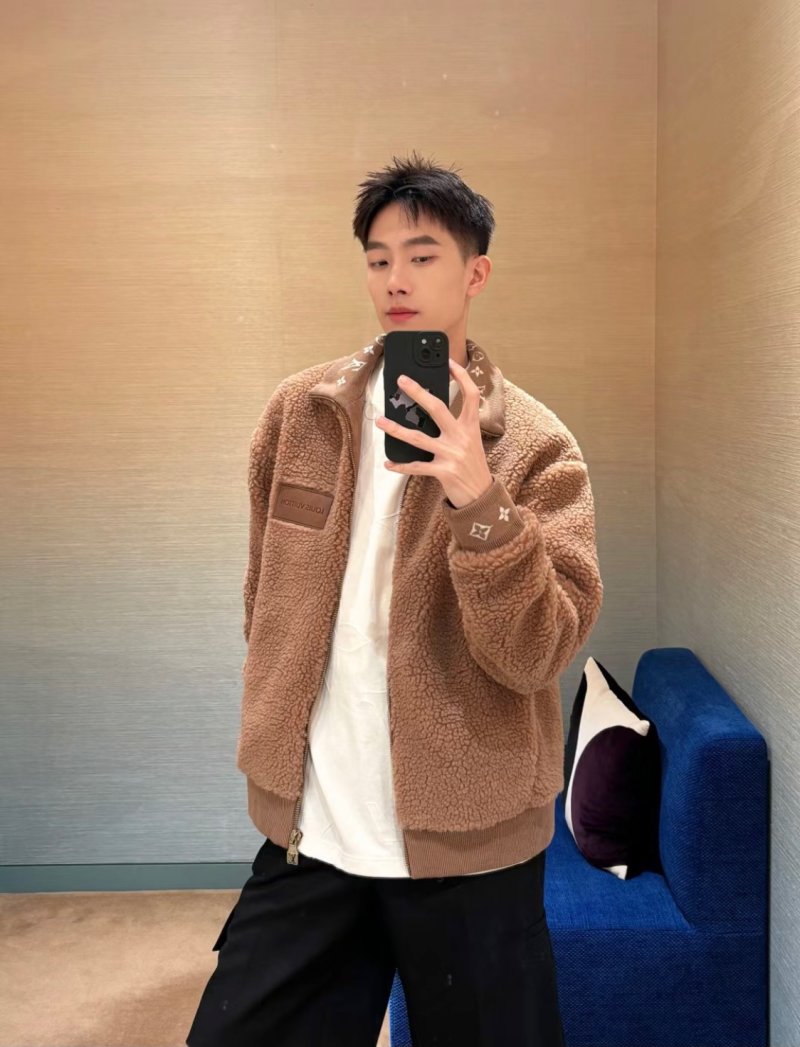 Camel Teddy Fleece Zip Jacket view