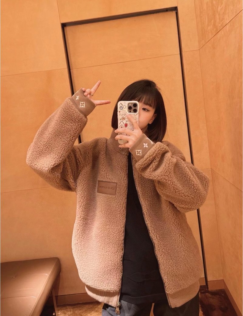 Camel Teddy Fleece Zip Jacket view