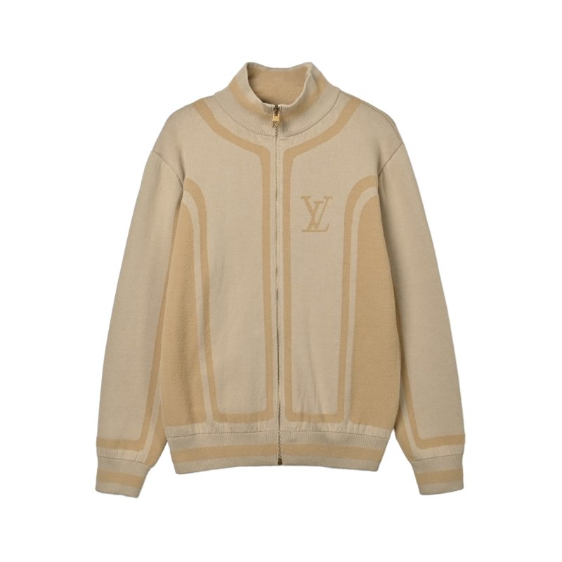 Louis Vuitton Monogram Cream Wool Bomber Jacket view