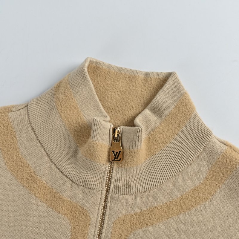 Louis Vuitton Monogram Cream Wool Bomber Jacket view