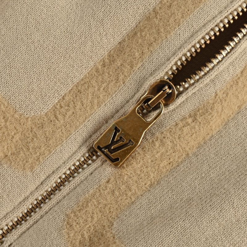 Louis Vuitton Monogram Cream Wool Bomber Jacket view