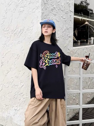 Good Brand Oversized Graphic T-Shirt Black view 1