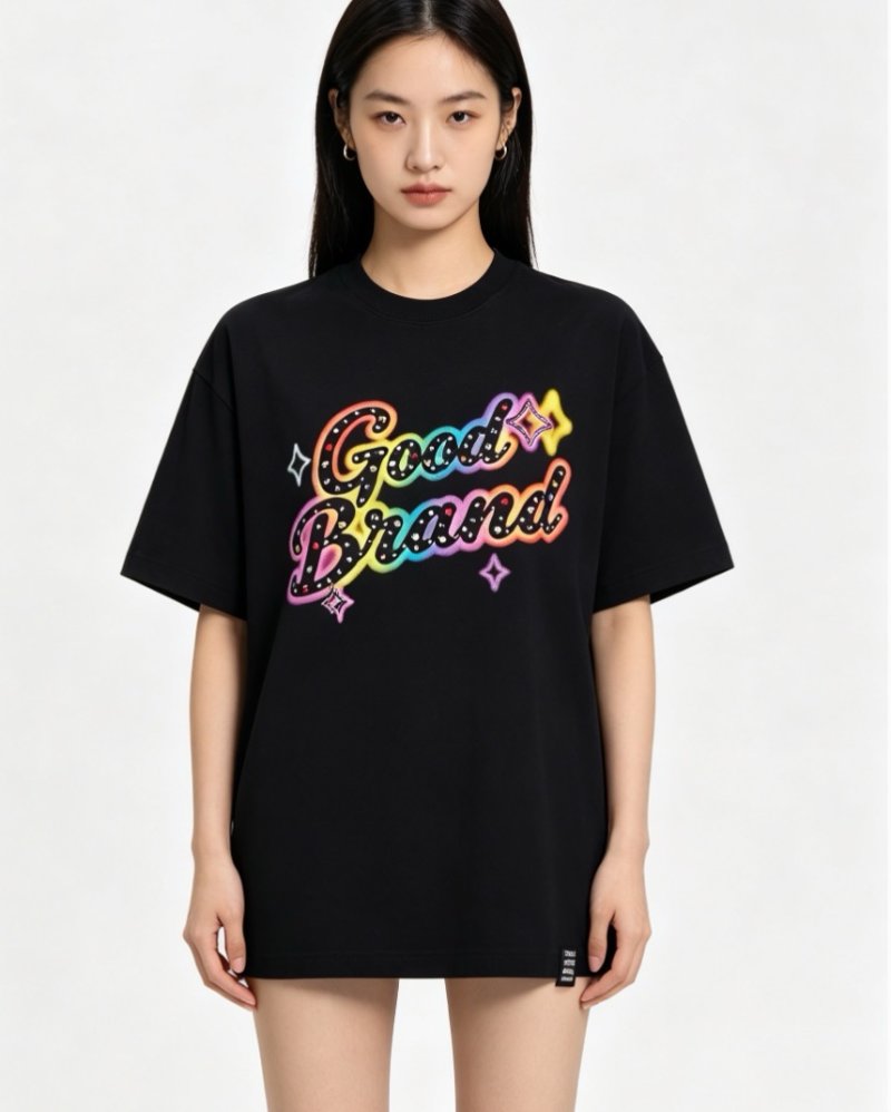 Good Brand Oversized Graphic T-Shirt Black view