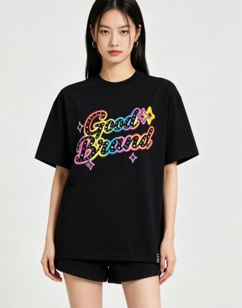 Good Brand Oversized Graphic T-Shirt Black view
