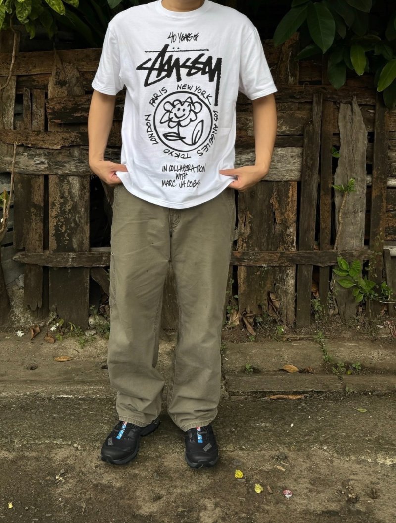 Stüssy White Graphic Print Short Sleeve T-Shirt view