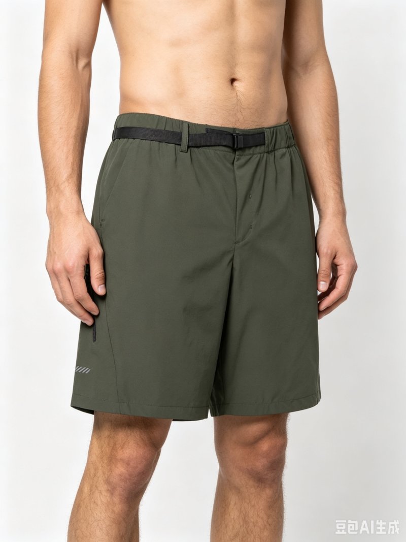 Olive Green Cargo Shorts with Belt