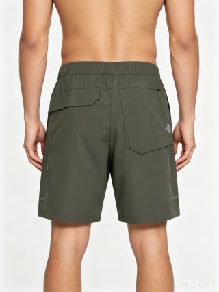 Olive Green Cargo Shorts with Belt view 2