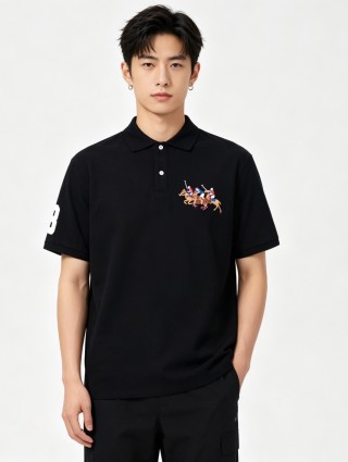 Polo Ralph Lauren Black Embroidered Polo Shirt view 2