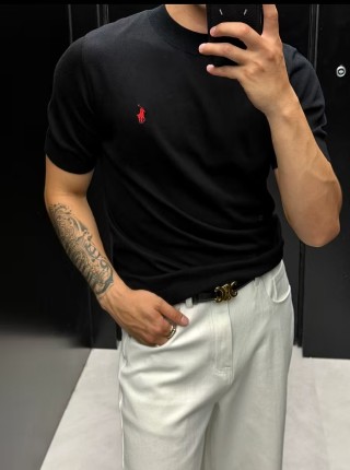 Ralph Lauren Pony Logo Crew Neck T-Shirt Black view 2