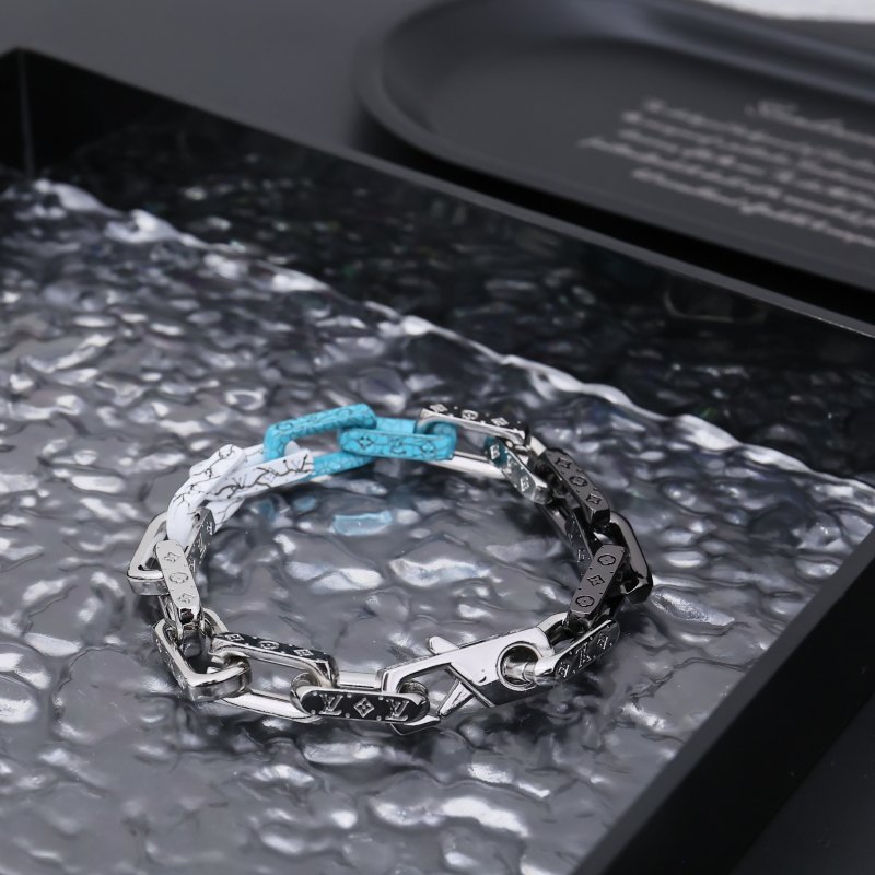 Louis Vuitton Monogram Chain Bracelet Silver