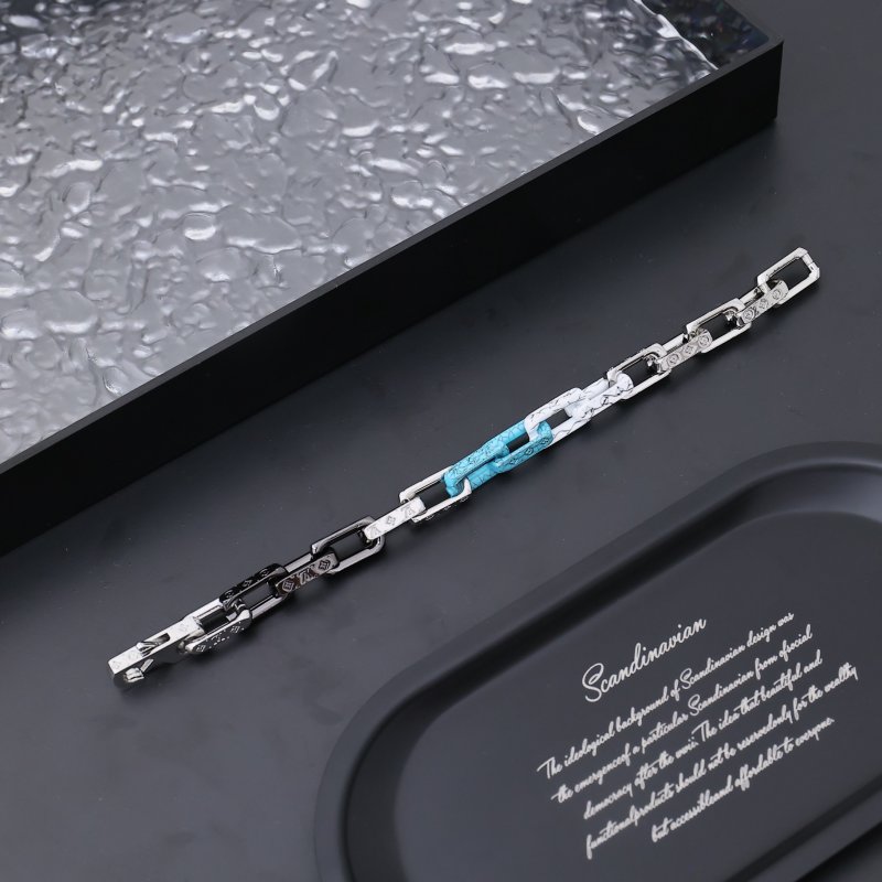 Louis Vuitton Monogram Chain Bracelet Silver view