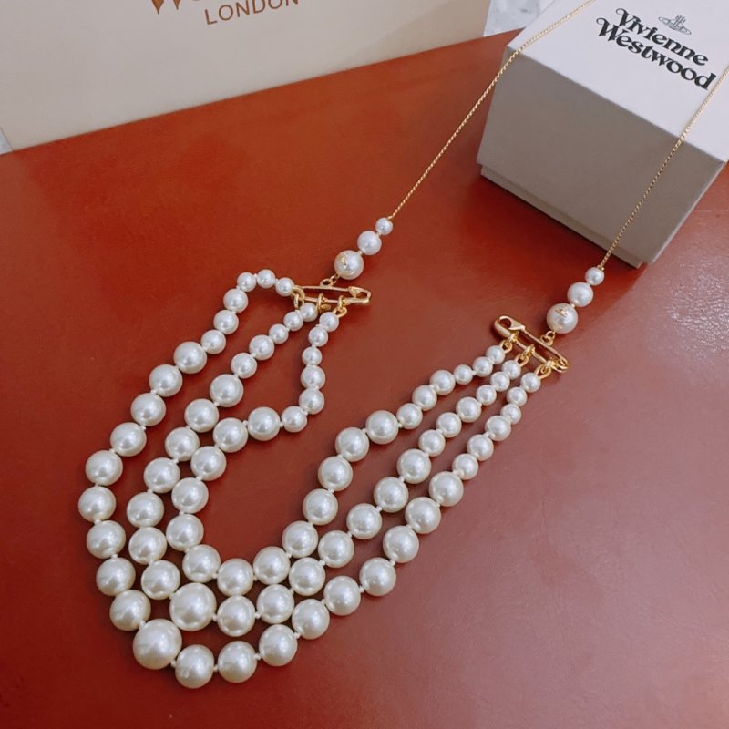 Vivienne Westwood Turquoise Orb Crystal Chain Necklace Silver view