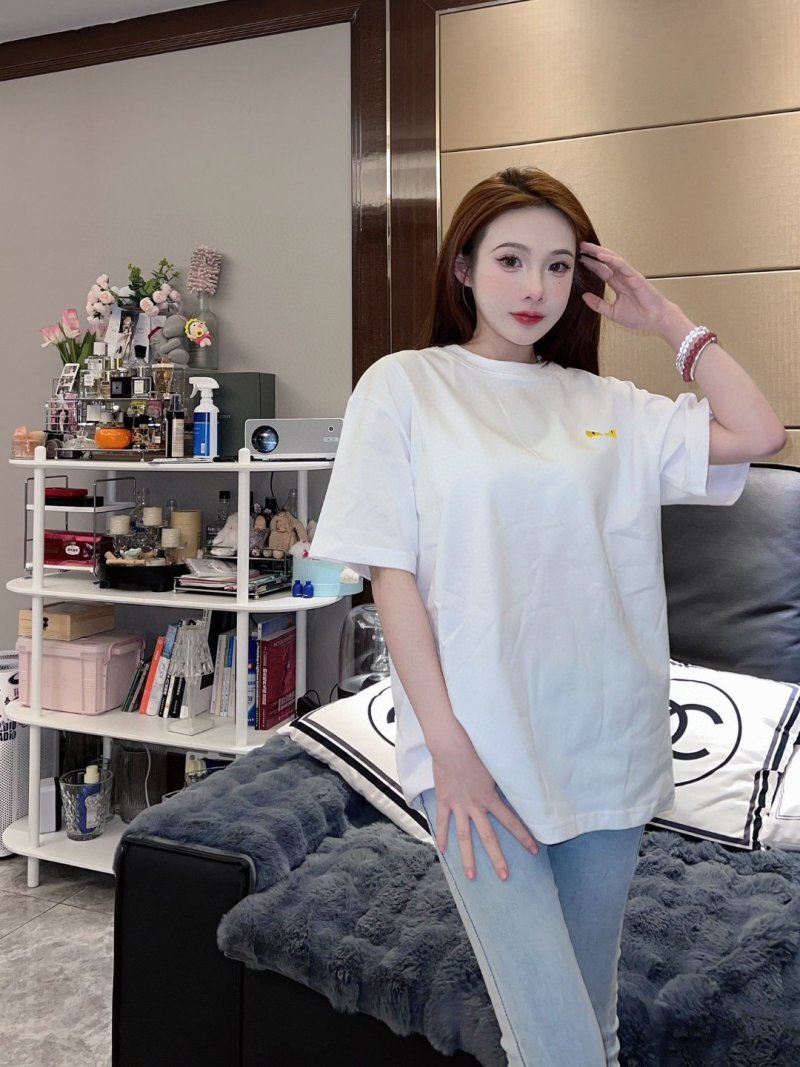White Oversized Short Sleeve T-Shirt with Small Logo view