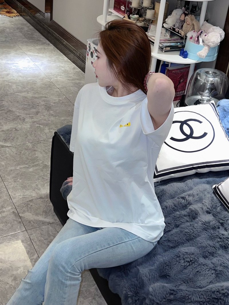 White Oversized Short Sleeve T-Shirt with Small Logo view