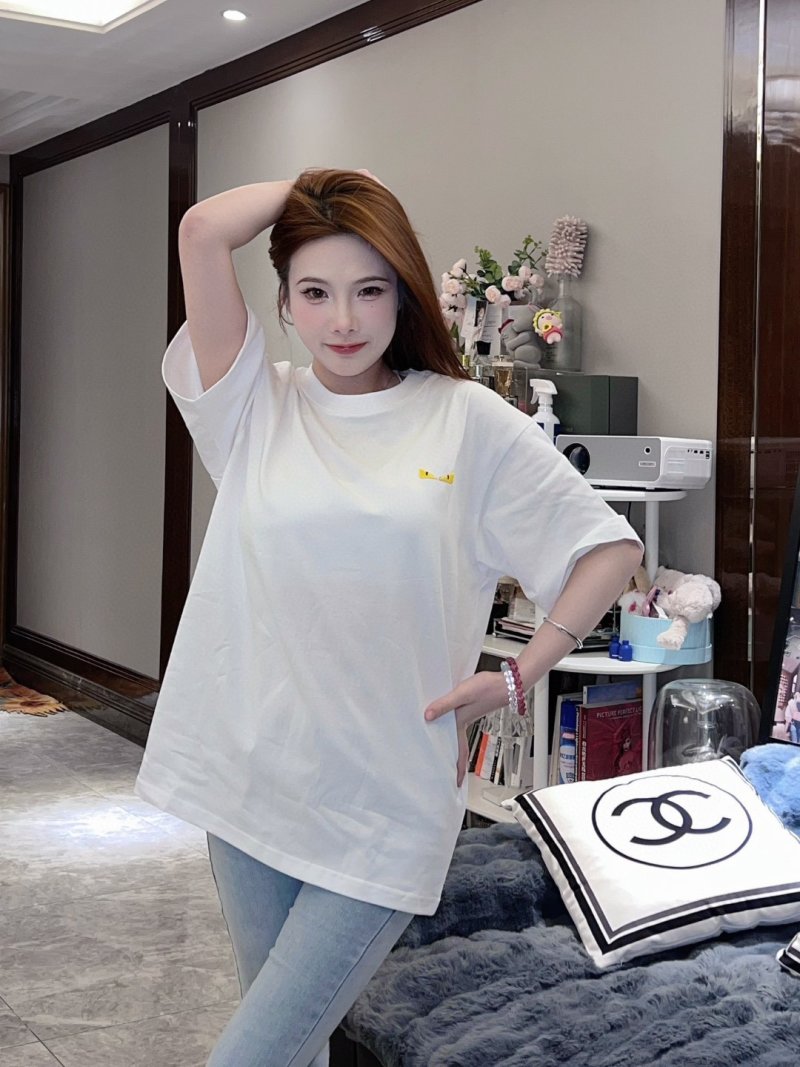 White Oversized Short Sleeve T-Shirt with Small Logo view