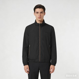 Zegna Black Lightweight Zip Jacket view 3