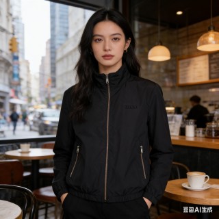 Zegna Black Lightweight Zip Jacket view 6