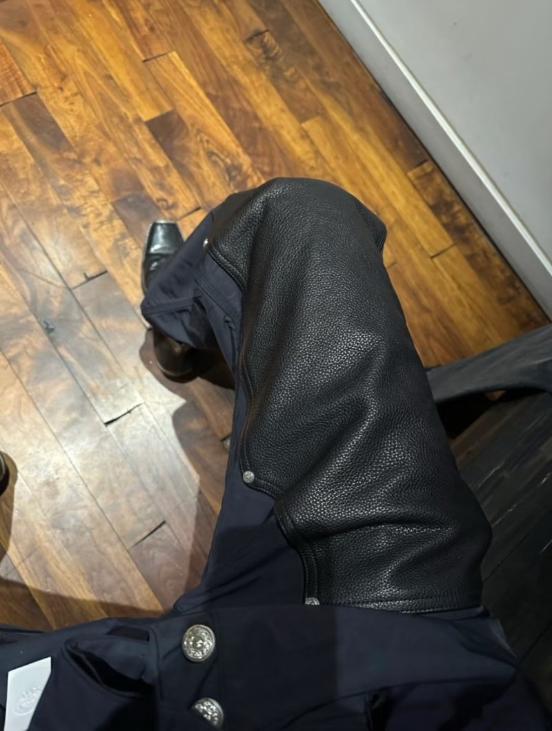 Navy & Black Color-Block Cargo Pants view