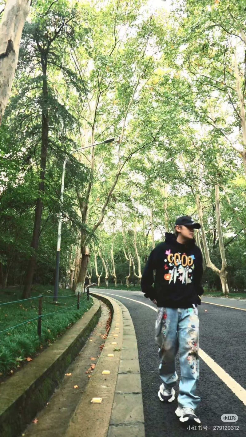 Black Graphic Print Hoodie with Colorful Logo