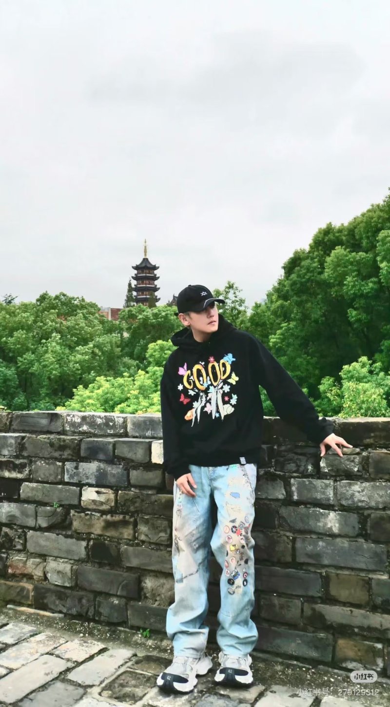 Black Graphic Print Hoodie with Colorful Logo view
