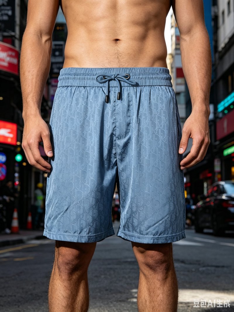 Nike Denim Drawstring Shorts Light Blue view