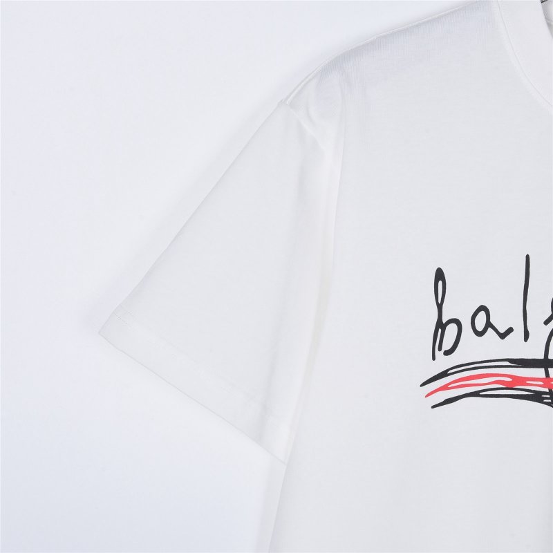 Balenciaga White Signature Graphic Short Sleeve T-Shirt view
