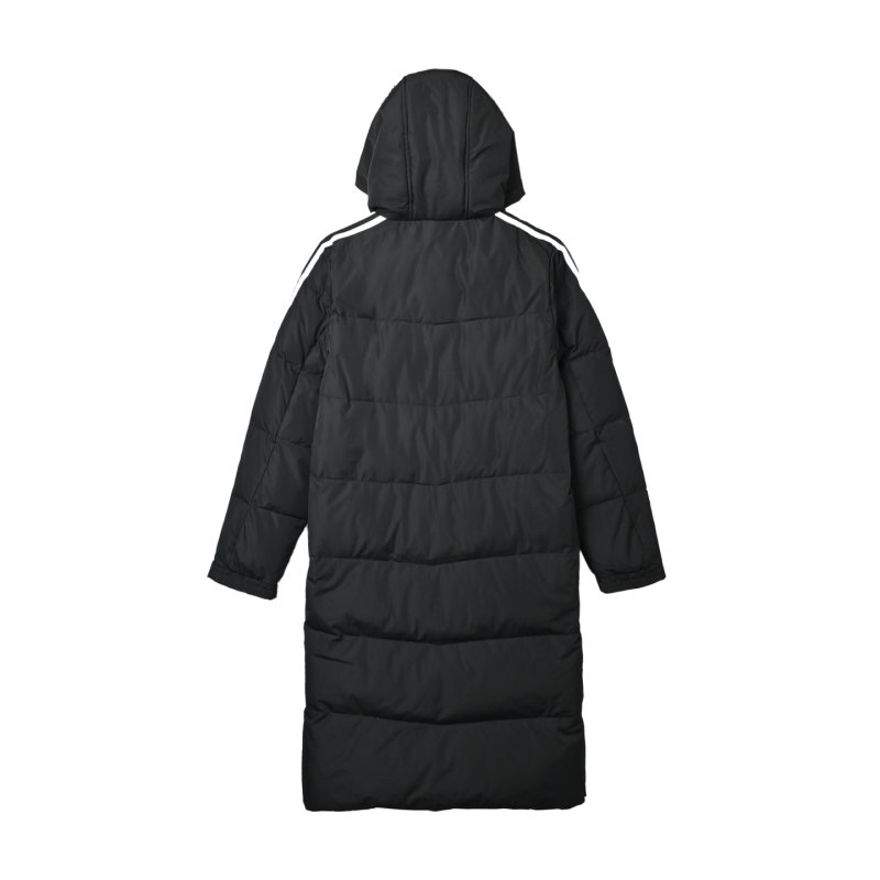 Adidas Black Down Puffer Jacket with White 3-Stripes view