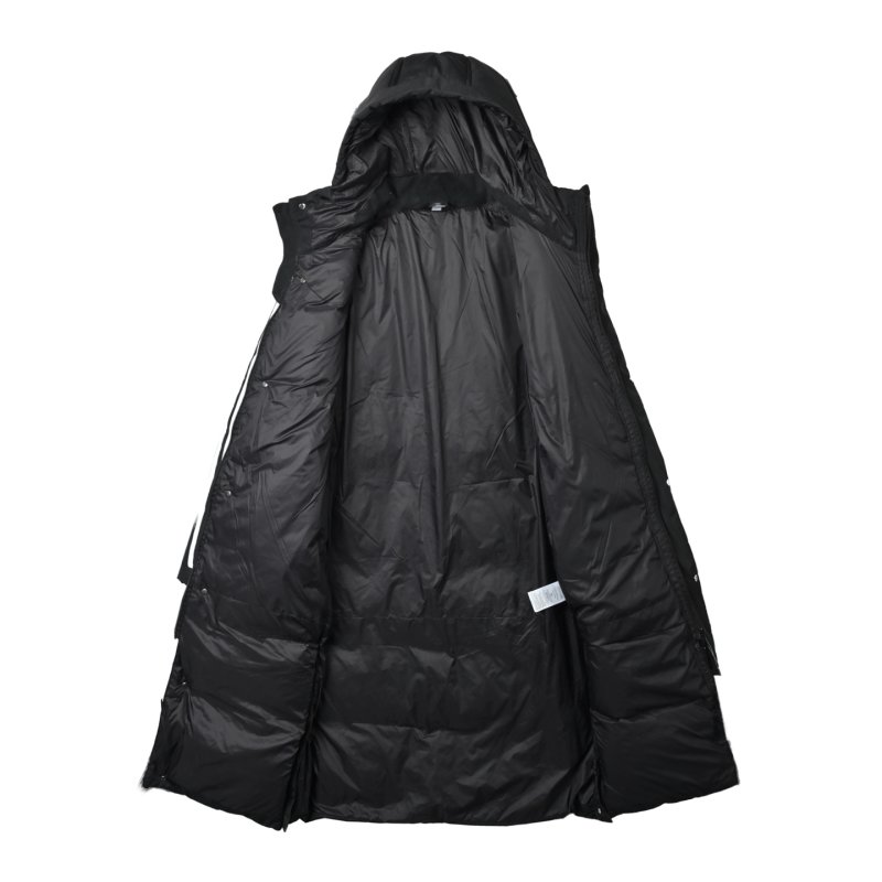 Adidas Black Down Puffer Jacket with White 3-Stripes view
