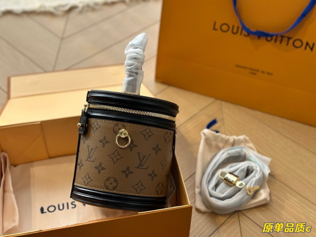 Louis Vuitton Monogram Cannes Barrel Bag - Tan/Black view