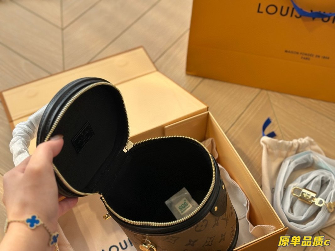 Louis Vuitton Monogram Cannes Barrel Bag - Tan/Black view