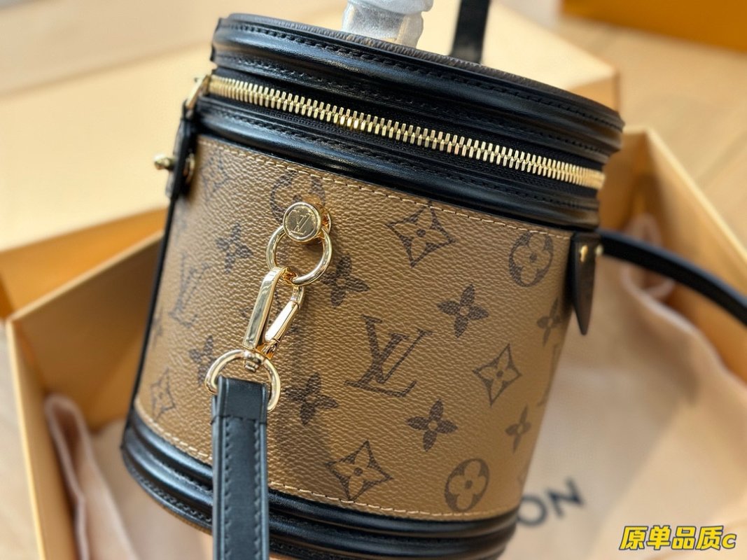 Louis Vuitton Monogram Cannes Barrel Bag - Tan/Black view