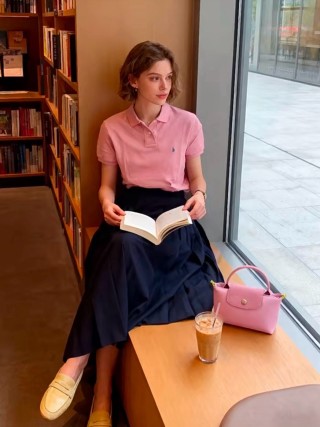 Polo Women's Pink Short-Sleeve Polo Shirt view 3