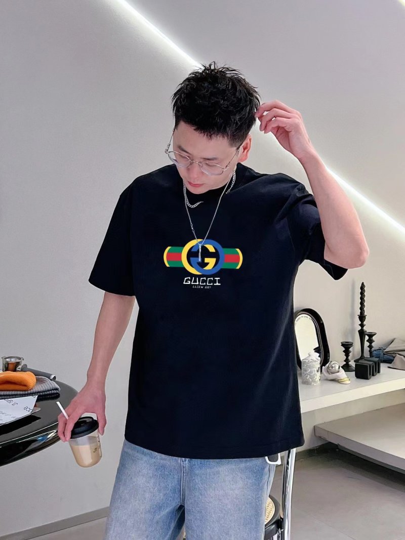 Gucci GG Stripe Logo Black T-Shirt