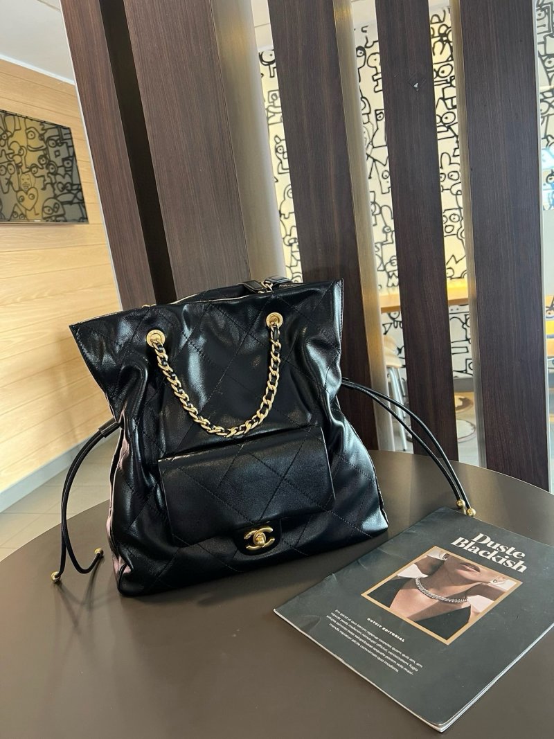 Chanel 25C Black Quilted Tote Bag view