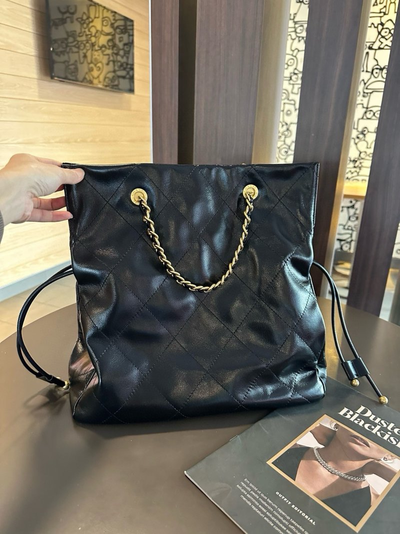 Chanel 25C Black Quilted Tote Bag view