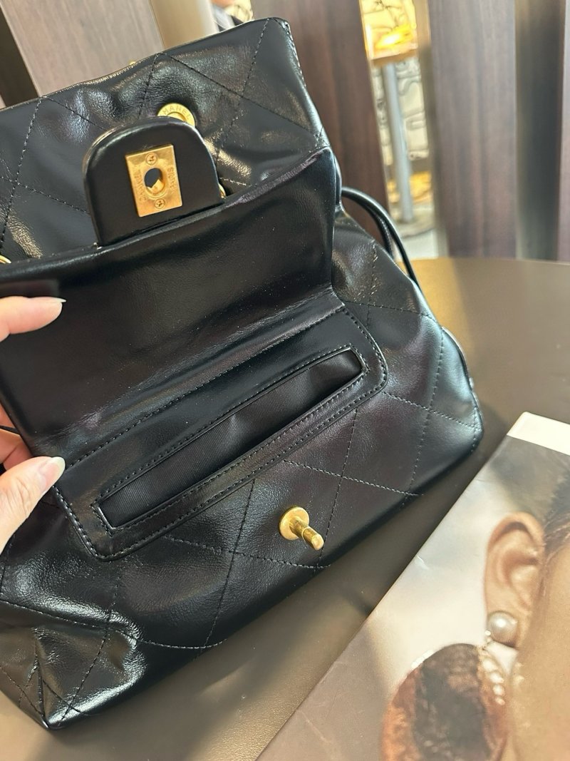 Chanel 25C Black Quilted Tote Bag view