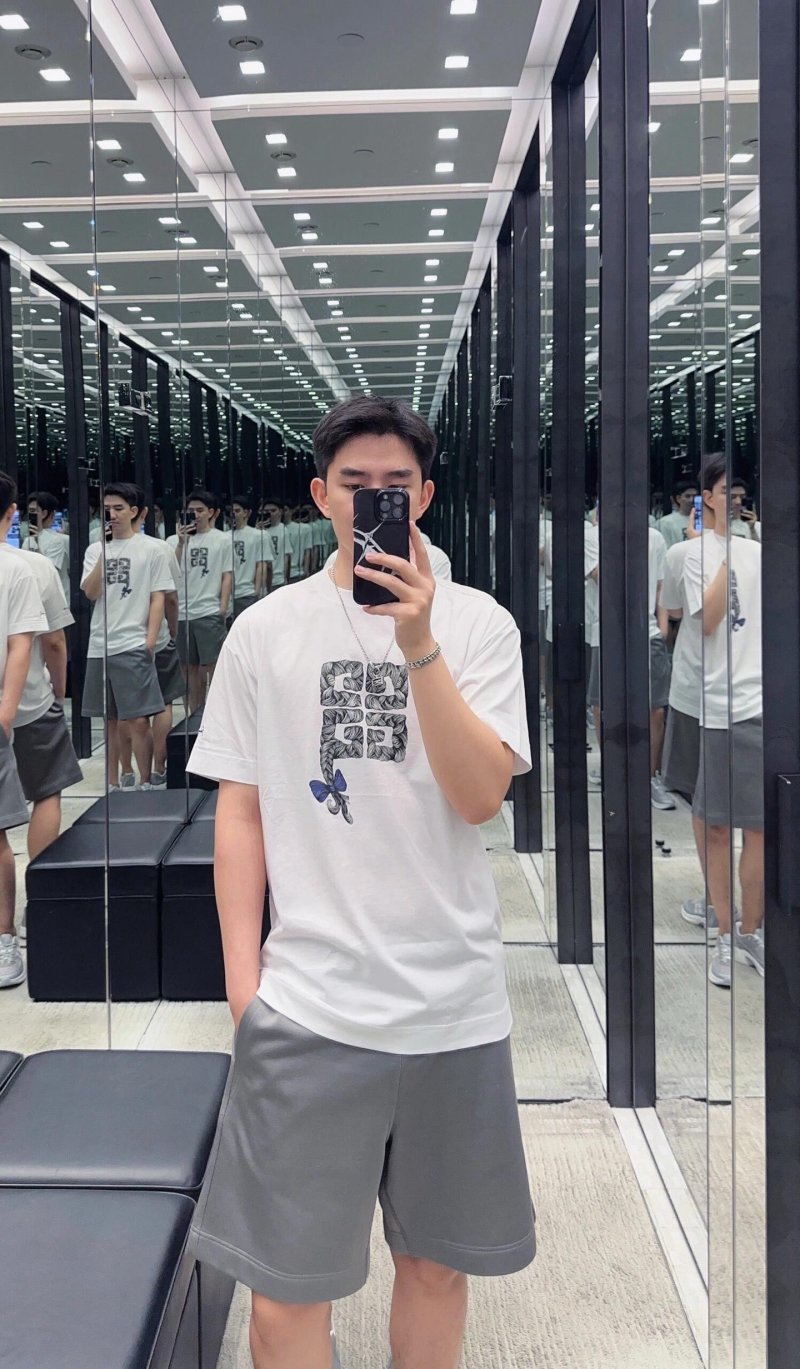 White Graphic Print Short Sleeve T-Shirt with Floral Cross Design view