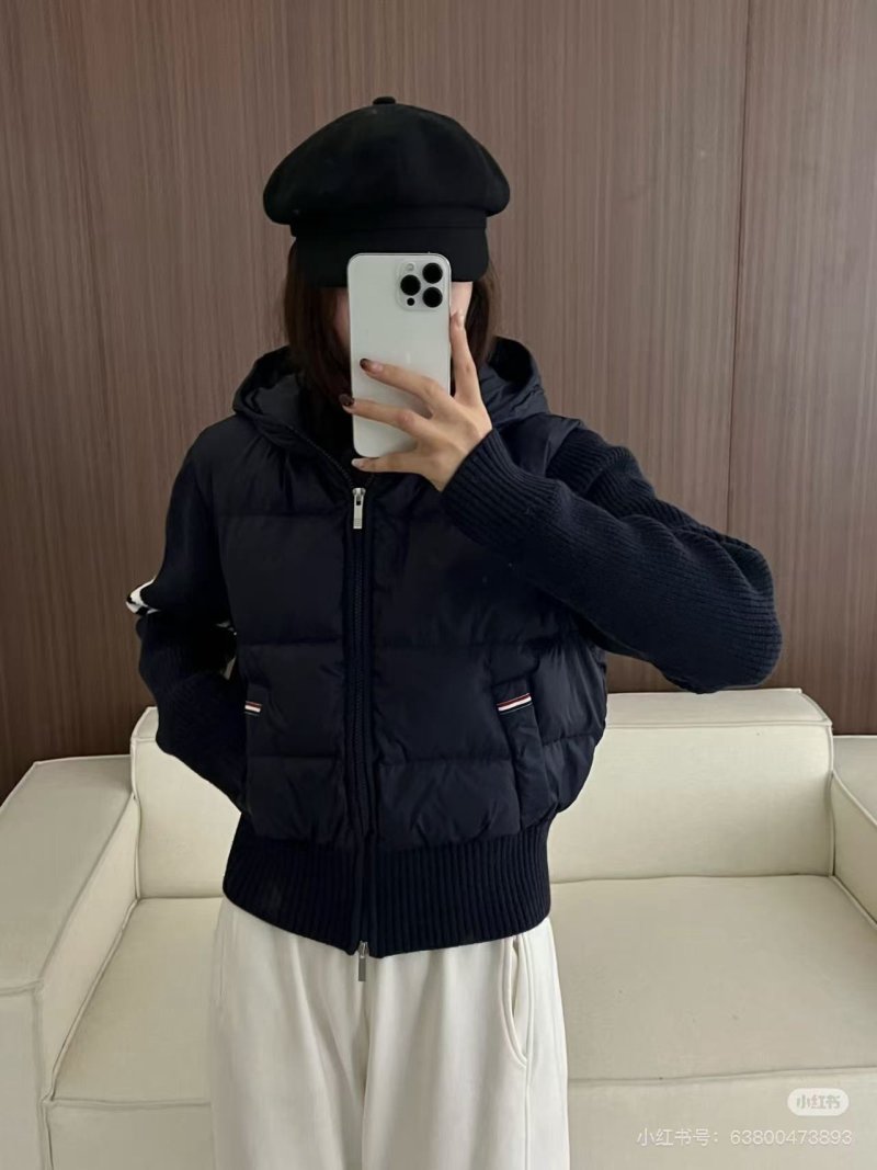 Thom Browne Four-Stripe Knit Puffer Jacket Black view