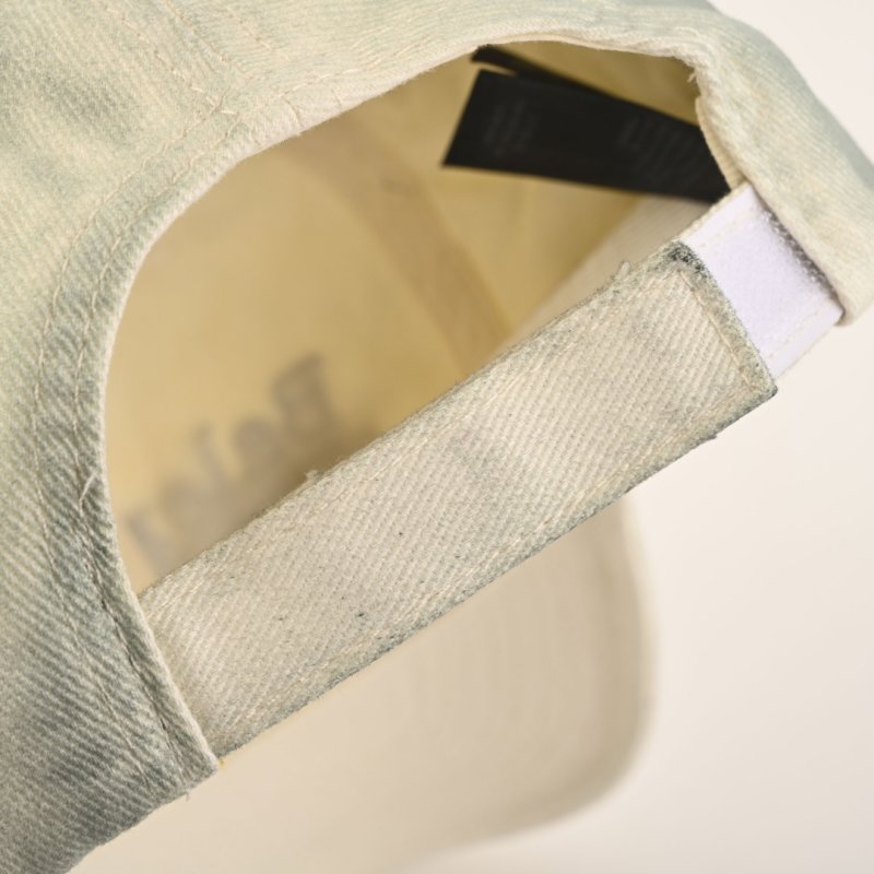 Balenciaga Wave Embroidered Distressed Baseball Cap - Sage view