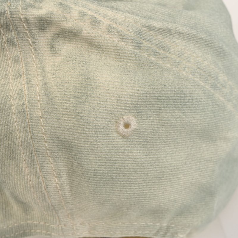 Balenciaga Wave Embroidered Distressed Baseball Cap - Sage view