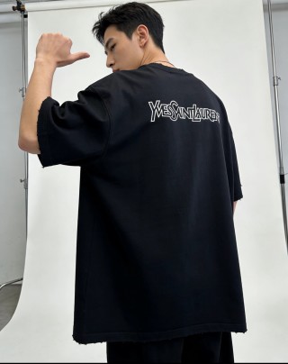 YSL Black Logo T-Shirt view 3