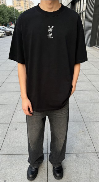 YSL Black Logo T-Shirt view 4