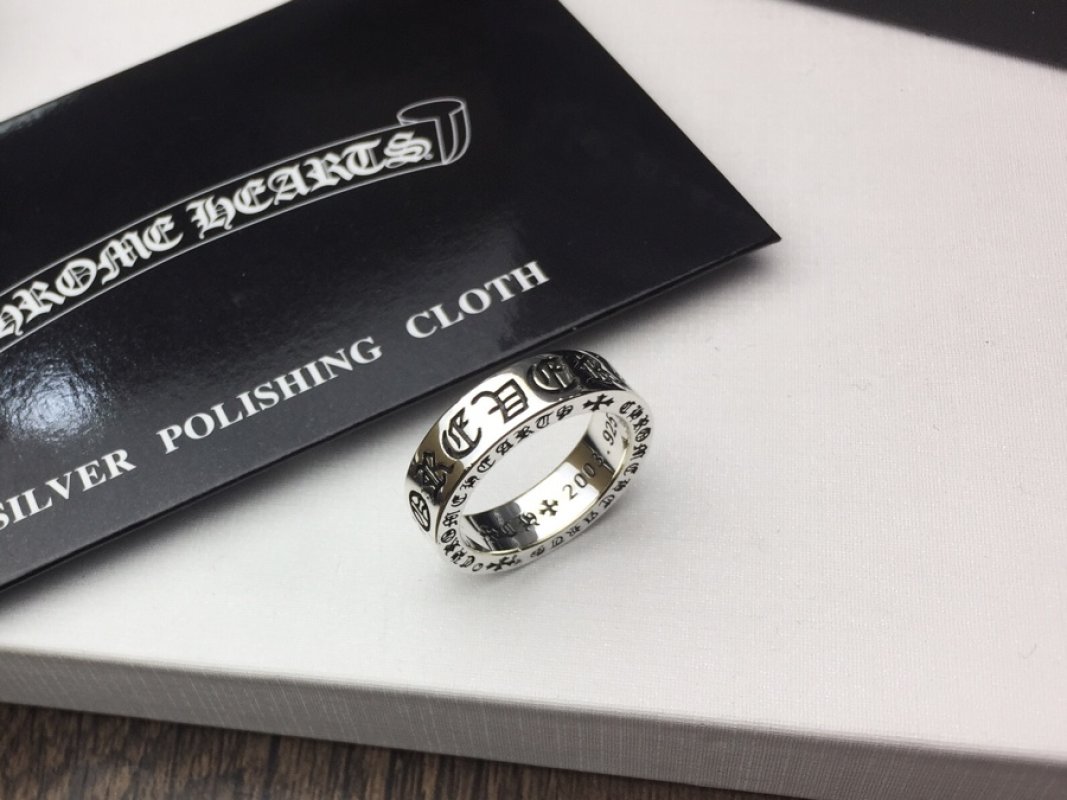 Chrome Hearts Gothic Logo Text Silver Ring view