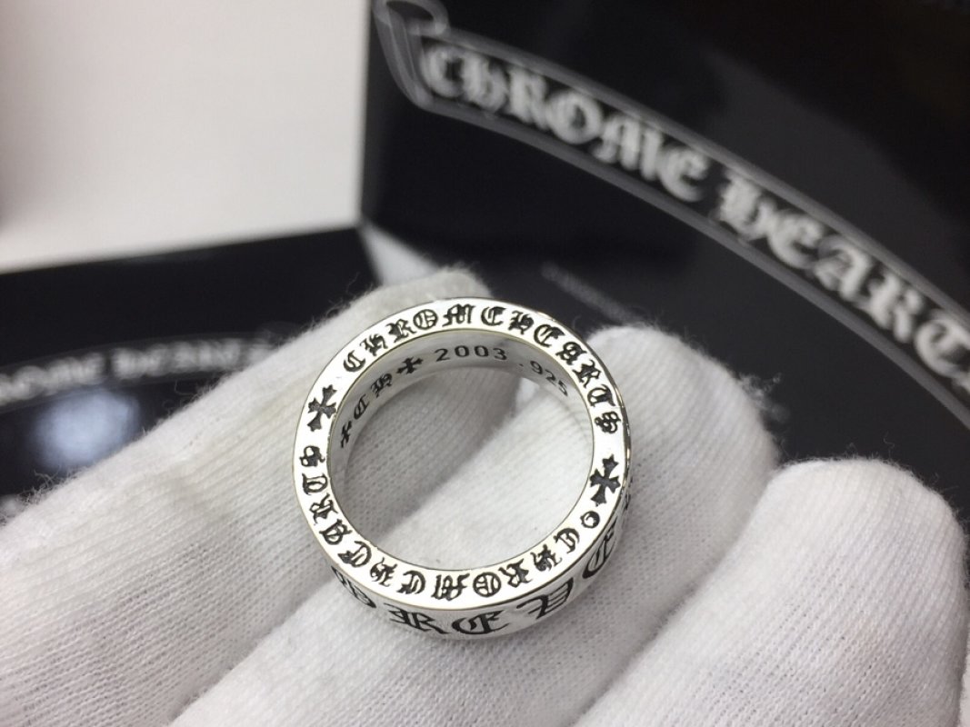 Chrome Hearts Gothic Logo Text Silver Ring view