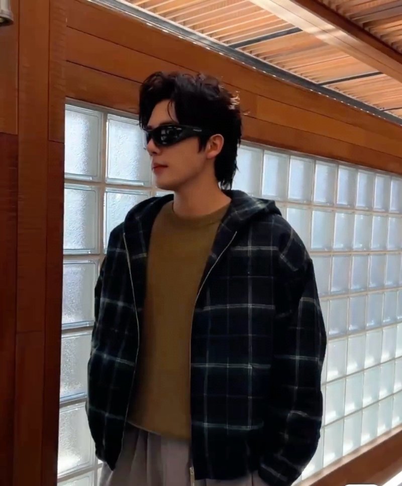 Teal Plaid Zip-Up Jacket view
