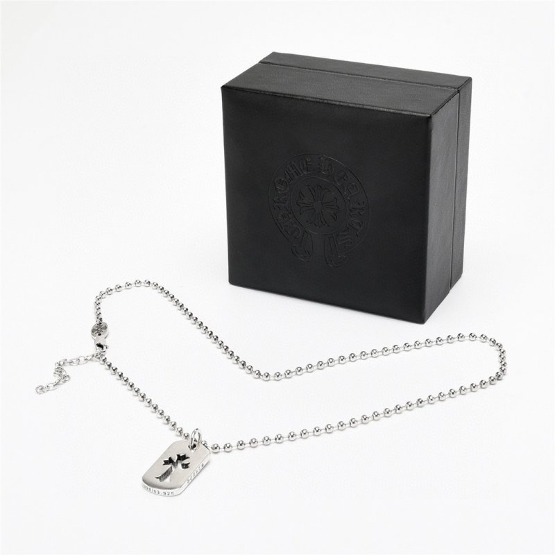 Chrome Hearts Hollow Cross Pendant Necklace Silver view