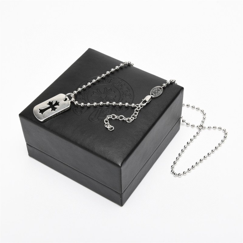 Chrome Hearts Hollow Cross Pendant Necklace Silver view